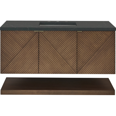 James Martin Marcello 48 inch Single Vanity, Chestnut w/ 3 CM Charcoal Soapstone Quartz Top, 840108974861, D200-V48-CSN-3CSP