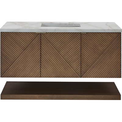 James Martin Marcello 48 inch Single Vanity, Chestnut w/ 3 CM Victorian Silver Quartz Top, 840108974892, D200-V48-CSN-3VSL