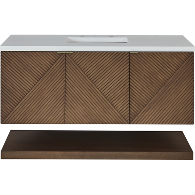 James Martin Marcello 48 inch Single Vanity, Chestnut w/ 3 CM White Zeus Quartz Top, 840108974809, D200-V48-CSN-3WZ