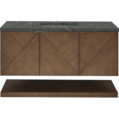 James Martin Marcello 48 inch Single Vanity, Chestnut w/ 3 CM Parisien Bleu Silestone Top w/ FreePower Wireless Charger, 840467807930, D200-V48-CSN-FPBL