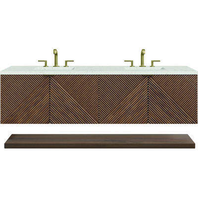James Martin Marcello 72 inch Double Vanity, Chestnut w/ 3 CM Lime Delight Top, 840108970061, D200-V72-CSN-3LDL