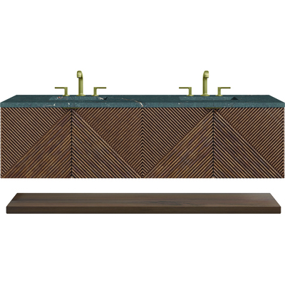 James Martin Marcello 72 inch Double Vanity, Chestnut w/ 3 CM Parisien Bleu Top, 840108968501, D200-V72-CSN-3PBL