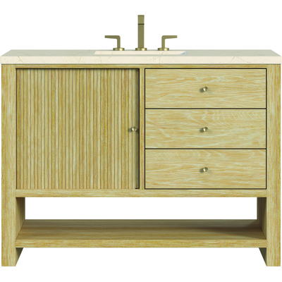 James Martin Marigot 48 inch Single Vanity, Sunwashed Oak w/ 3 CM Eternal Marfil Quartz Top, 840108974977, D404-V48-SWO-3EMR