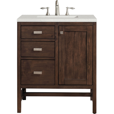 James Martin Addison 30 inch Single Vanity, Mid-Century Acacia w/ 3 CM Lime Delight Quartz Top, 840108970085, E444-V30-MCA-3LDL
