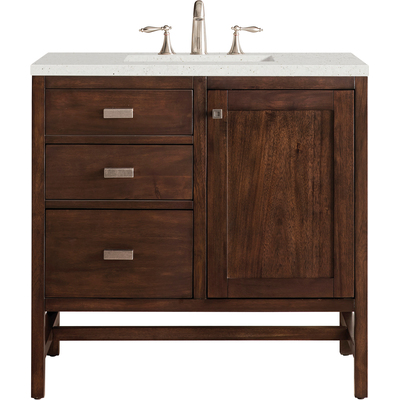 James Martin Addison 36 inch Single Vanity, Mid-Century Acacia w/ 3 CM Lime Delight Quartz Top, 840108970108, E444-V36-MCA-3LDL