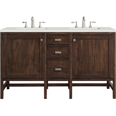 James Martin Addison 60 inch Double Vanity, Mid-Century Acacia w/ 3 CM Lime Delight Quartz Top, 840108970146, E444-V60D-MCA-3LDL