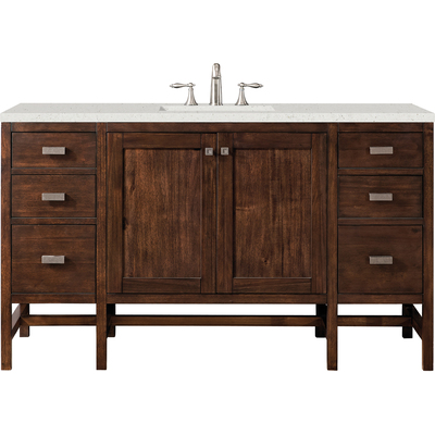 James Martin Addison 60 inch Single Vanity, Mid-Century Acacia w/ 3 CM Lime Delight Quartz Top, 840108970160, E444-V60S-MCA-3LDL