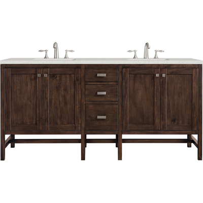 James Martin Addison 72 inch Double Vanity, Mid-Century Acacia w/ 3 CM Lime Delight Quartz Top, 840108970184, E444-V72-MCA-3LDL