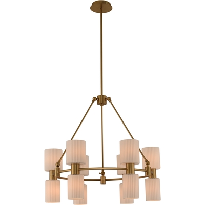 Kalco Harlowe 12 Light Chandelier in Winter Brass 308470WB