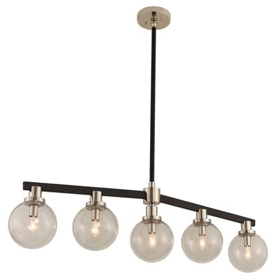 Kalco Cameo 5 Light Island in Matte Black Finish With Nickel Accents 315452BPN