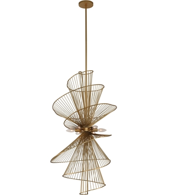 Kalco Aurora 6 Light Large Foyer in Nordic Brass 315950NRB