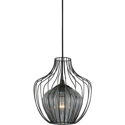 Kalco Emilia 12 Inch Pendant in Chemical Stainless Steel with Tempered Glass Rod 404850CM