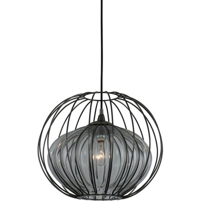 Kalco Emilia 15 Inch Pendant in Chemical Stainless Steel with Tempered Glass Rod 404851CM