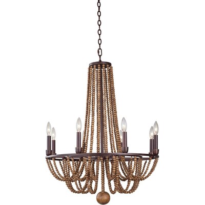 Kalco Beechwood 8 Light Chandelier in Royal Mahogany 505271RM