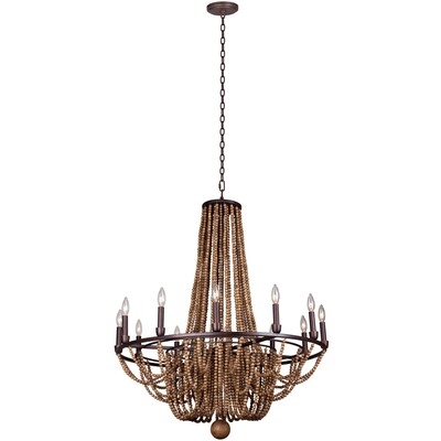 Kalco Beechwood 12 Light Chandelier in Royal Mahogany 505272RM