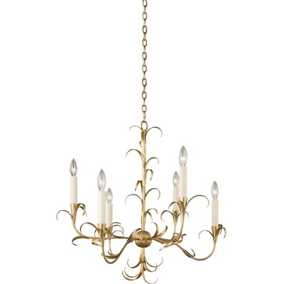 Kalco Ainsley 6 Light Chandelier in Oxidized Gold Leaf 505471OL