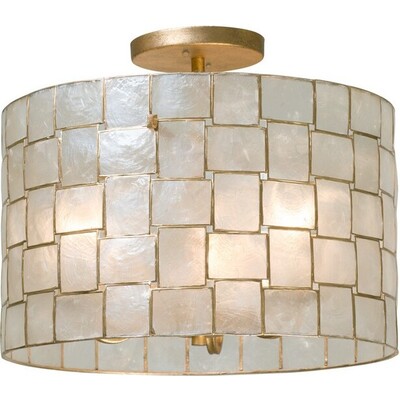 Kalco Roxy 17 Inch Semi Flush Mount in Oxidized Gold Leaf 505840OL