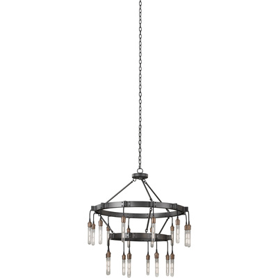 Kalco Stuyvesant 8+12 Light 2 Tier Chandelier in Matte Gun Metal 506272MGM