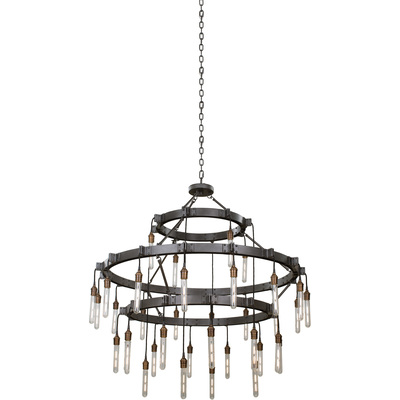 Kalco Stuyvesant 12+16+8 Light 3 Tier Chandelier in Matte Gun Metal 506274MGM
