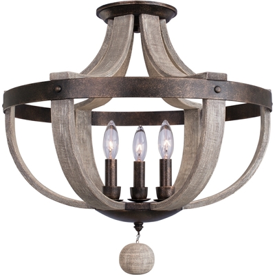 Kalco Harper 3 Light Semi Flush Mount in Florence Gold 506840FG