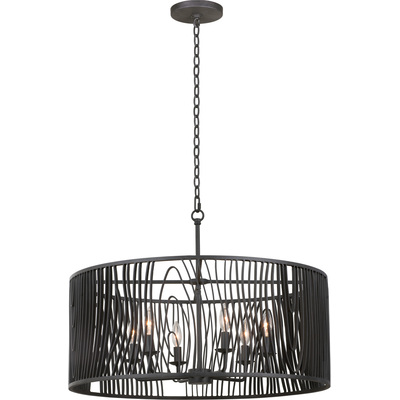 Kalco Morre 28 Inch Pendant in Black Iron 507551BI