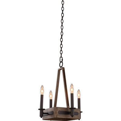 Kalco Duluth 4 Light Square Chandelier in Satin Bronze 508970SZ