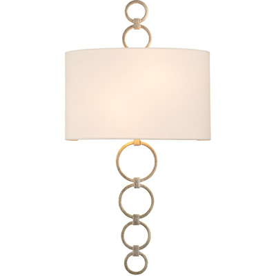 Kalco Carlyle 2 Light ADA Wall Sconce in Champagne Silver Leaf 510620CSL