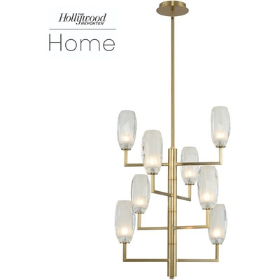 Kalco June 8 Light Foyer in Winter Brass 511550WB