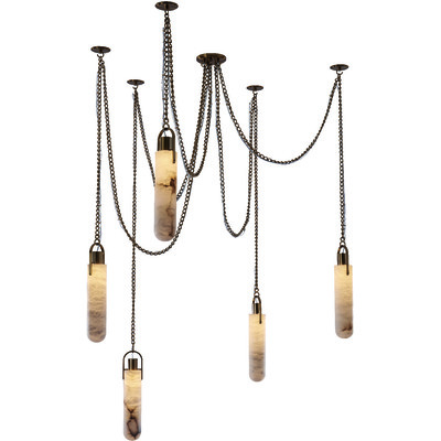Kalco Flint 5 Light LED Multi-Drop Pendant, 720062499993, 519275WB