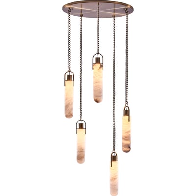 Kalco Flint 5 Light Full Canopy Pendant, 720062504543, 519277WB