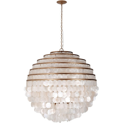 Kalco Sphere 28 inch Capiz Pendant, 720062504116, 521156PAB