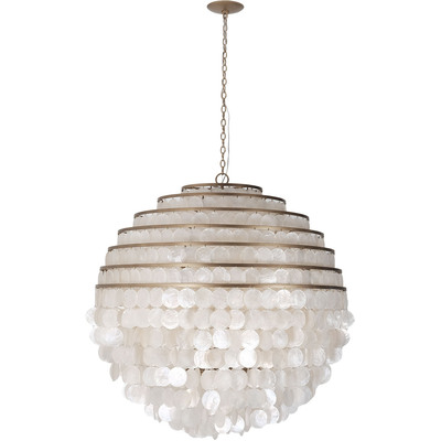 Kalco Sphere 36 inch Capiz Pendant, 720062504123, 521158PAB