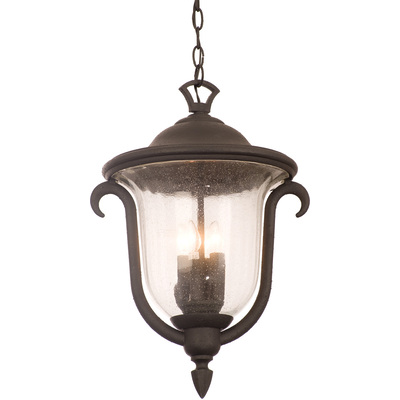 Kalco Santa Barbara Outdoor 3 Light Medium Hanging Lantern in Burnished Bronze 9007BB