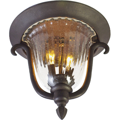 Kalco Santa Barbara Outdoor 2 Light Flush Mount in Burnished Bronze 9017BB