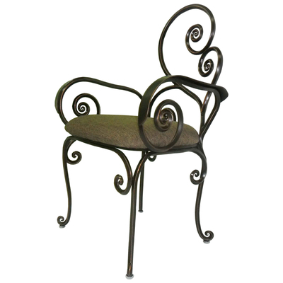 Kalco Chairs, Silver, Transitional, Hand Forged Iron | Mica, Outdoor, Chair, 0720062263068, F781AC