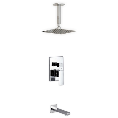 KubeBath Shower Systems, Chrome, Rain, CHROME, Ceiling Mount,Tub Filler, Complete Vanity Sets, 0707568640975, CR200TF2V