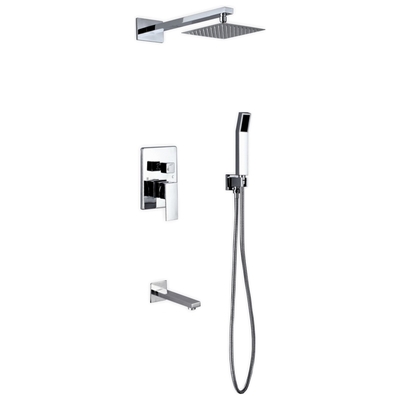KubeBath Shower Systems, Chrome, Rain, CHROME, Handheld,Tub Filler, Complete Vanity Sets, 0707568640869, WR200TFHH3V