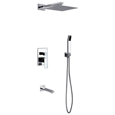 KubeBath Shower Systems, Chrome, Rain, CHROME, Handheld,Tub Filler, Complete Vanity Sets, 0707568640807, WR300TFHH3V