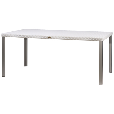 Lagoon Furniture Outdoor Tables, White,snow, ALUMINUM,Polypropylene / Aluminum,Polypropylene,Rattan, White, Polypropylene / Aluminum, Outdoor Rattan Dinning Table, 681944002406, 7021W8-D2LGS
