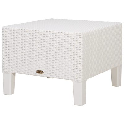 Lagoon Furniture Magnolia Outdoor Rattan Side Table in White 7023W8-STLGS