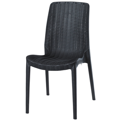 Lagoon Furniture Rue Outdoor Rattan Chair in Black, set of 4 7025K4-SSLGS