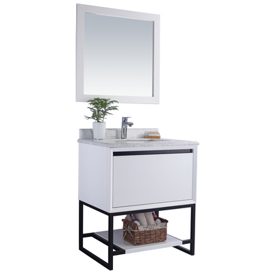 Laviva Alto 30 - White Bathroom Vanity Cabinet With White Carrara Countertop 313SMR-30W-WC
