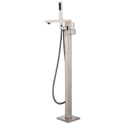 Lexora Free Standing Bathtub Filler/Faucet with Handheld Showerwand - Brushed Nickel LDF02011FSBNL