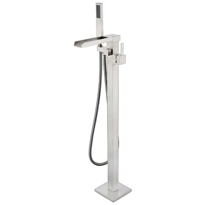 Lexora Free Standing Bathtub Filler/Faucet with Handheld Showerwand - Brushed Nickel LDF02041FSBNL