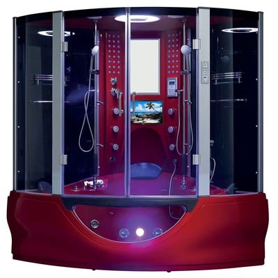 Maya Bath Superior Combination Steam Shower With Jetted Tub In Red 104