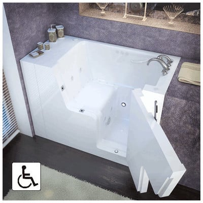 Meditub Wheel Chair Accessible 29 X 53  White Wheelchair Accessible Bathtub
