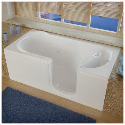 Meditub Step-in 30 X 60 Right Drain White Whirlpool Jetted Step-in Bathtub 3060SIRWH