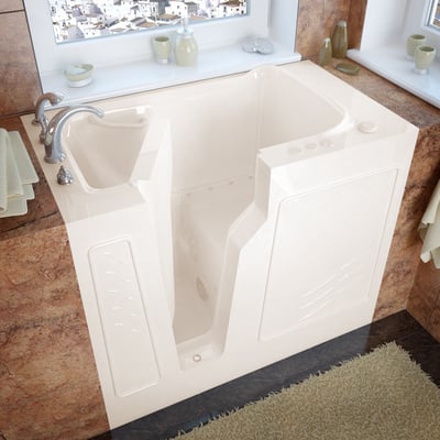 MediTub Walk-In 26 x 46 Left Drain Biscuit Air Jetted Walk-In Bathtub, 848308031827, 2646LBA