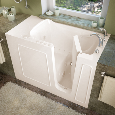 MediTub Walk-In 26 x 53 Right Drain Biscuit Whirlpool & Air Jetted Walk-In Bathtub, 848308032077, 2653RBD