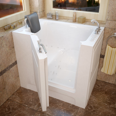 MediTub Walk-In 27 x 39 Right Drain White Whirlpool & Air Jetted Walk-In Bathtub, 848308032190, 2739RWD